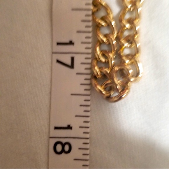 Long Turquoise Gem Necklace w/Gold Chain - Picture 3 of 4